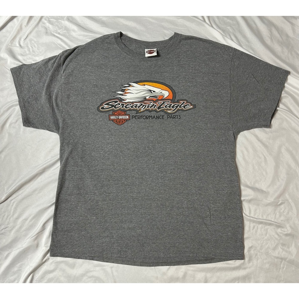 Harley-Davidson Screamin Eagle T-Shirt Gray XL RK Stratman Manassas VA Biker - Picture 1 of 13